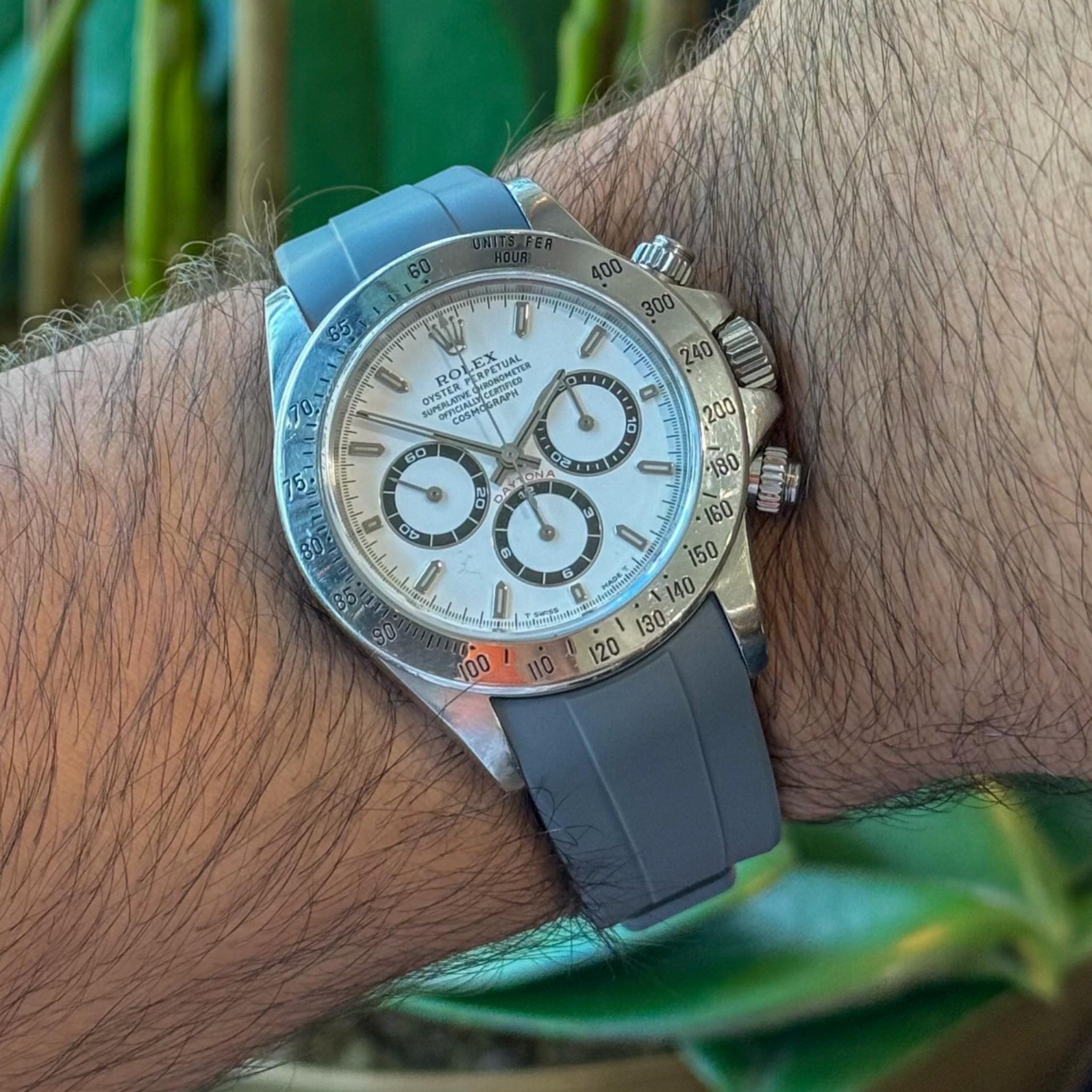 Rubber Strap - For Rolex Daytona - Grey