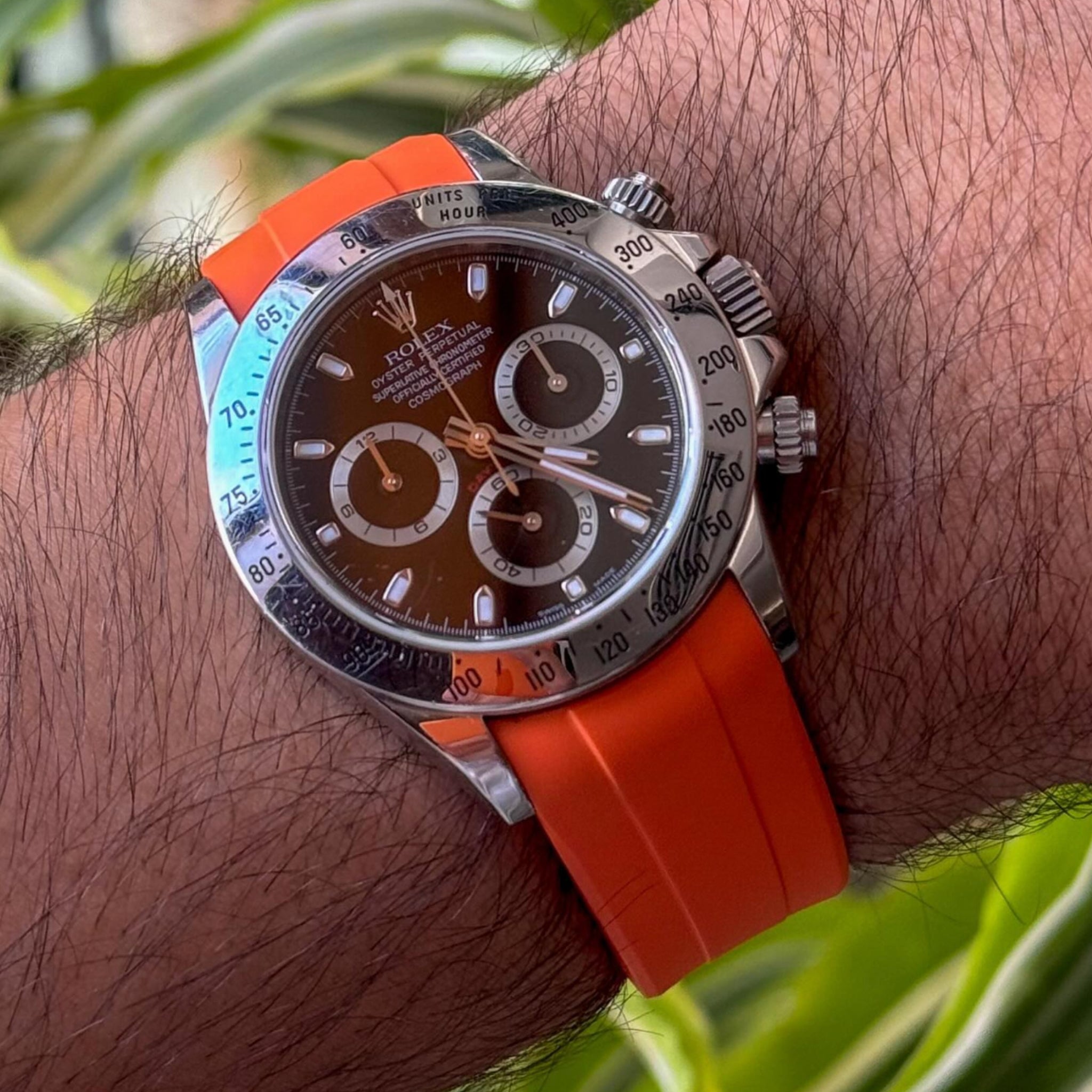 Rubber Strap - For Rolex Daytona - Orange