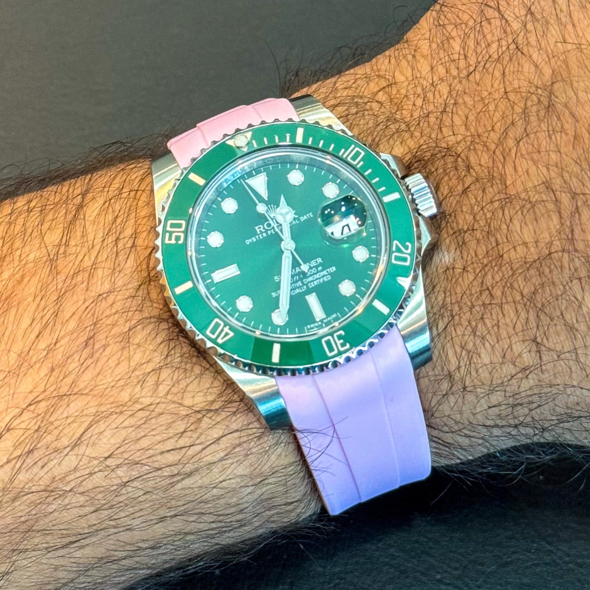 Rubber Strap - For Rolex Submariner - Pink