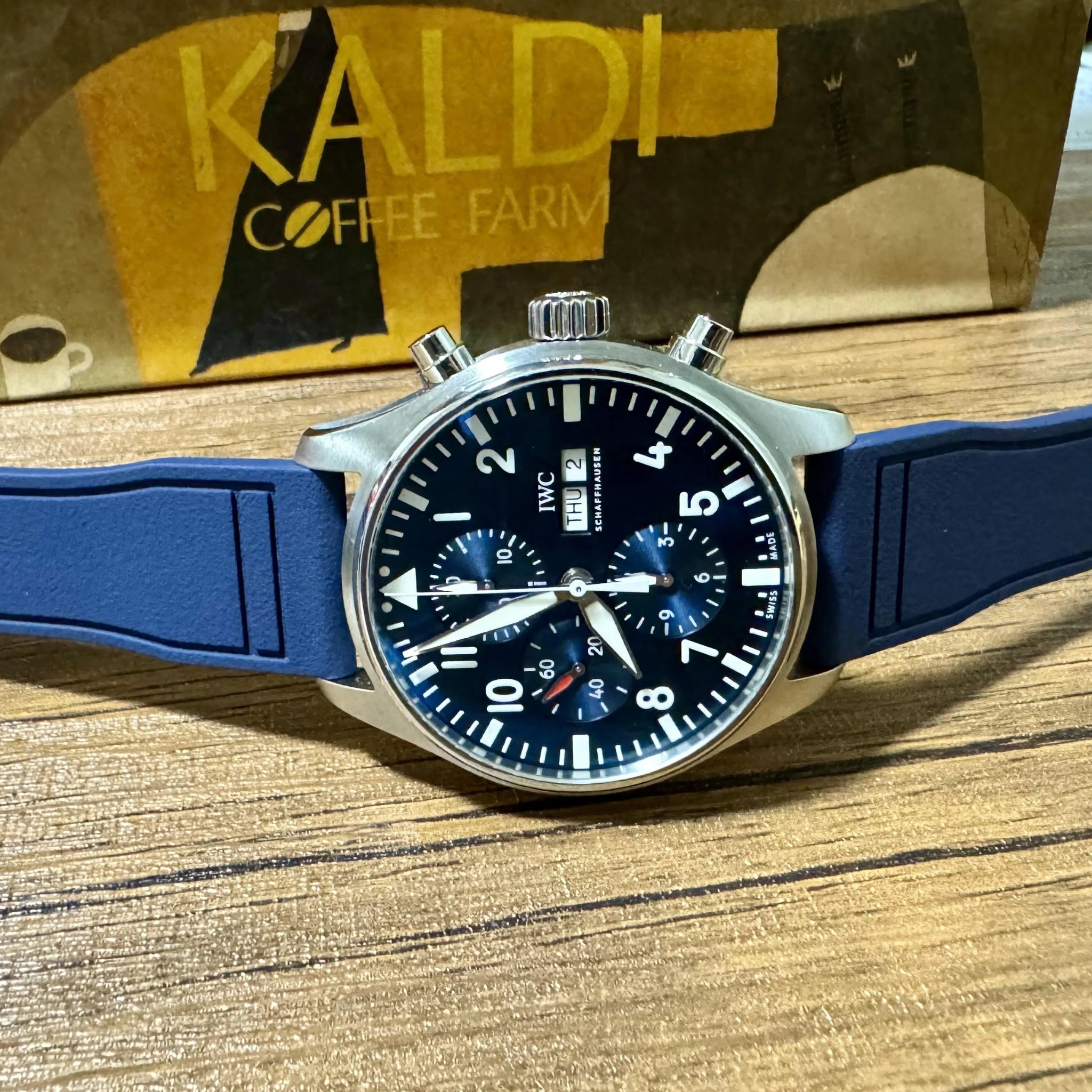 FKM Rubber Strap - For IWC Portugieser/Aquatimer/All Pilot Models/Portugieser/Portofino - Navy Blue - Helvetus