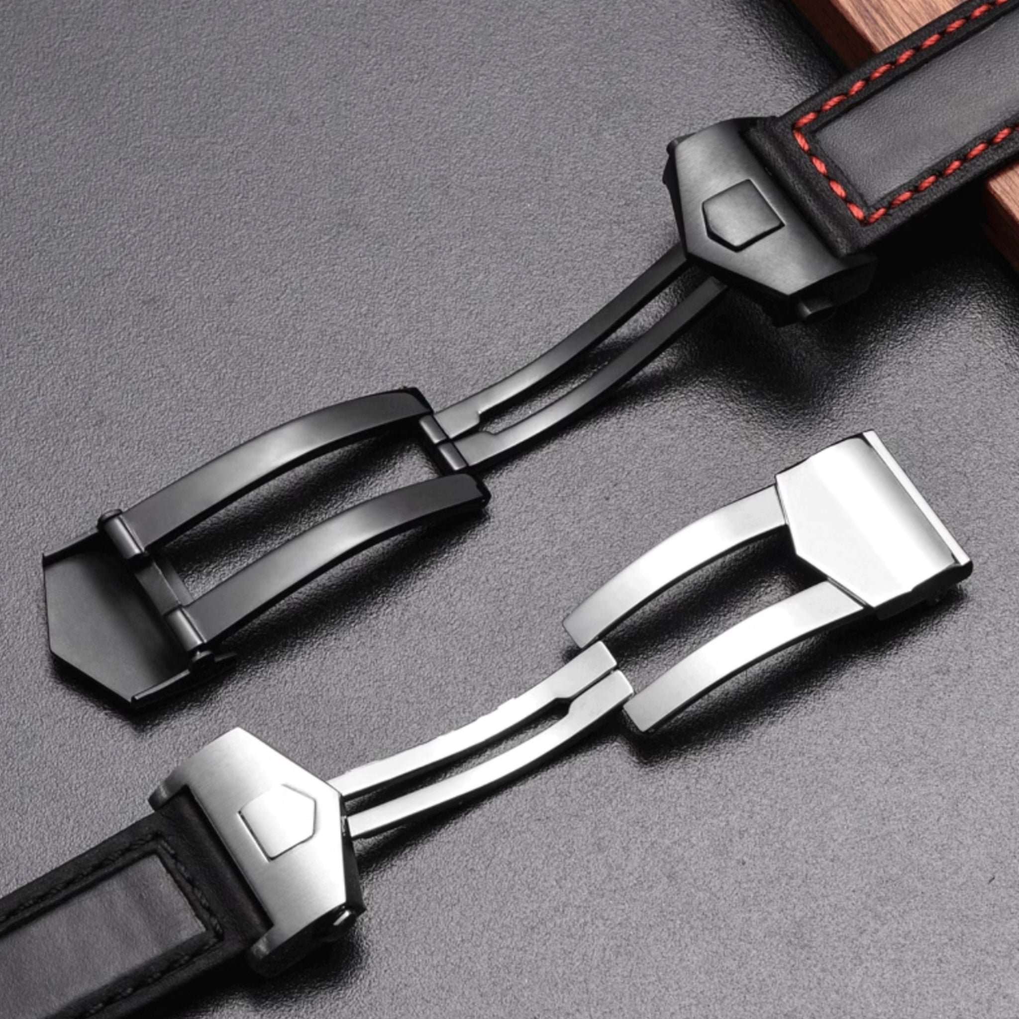 Leather Strap - For Tag Heuer Carrera - Full Black - Helvetus