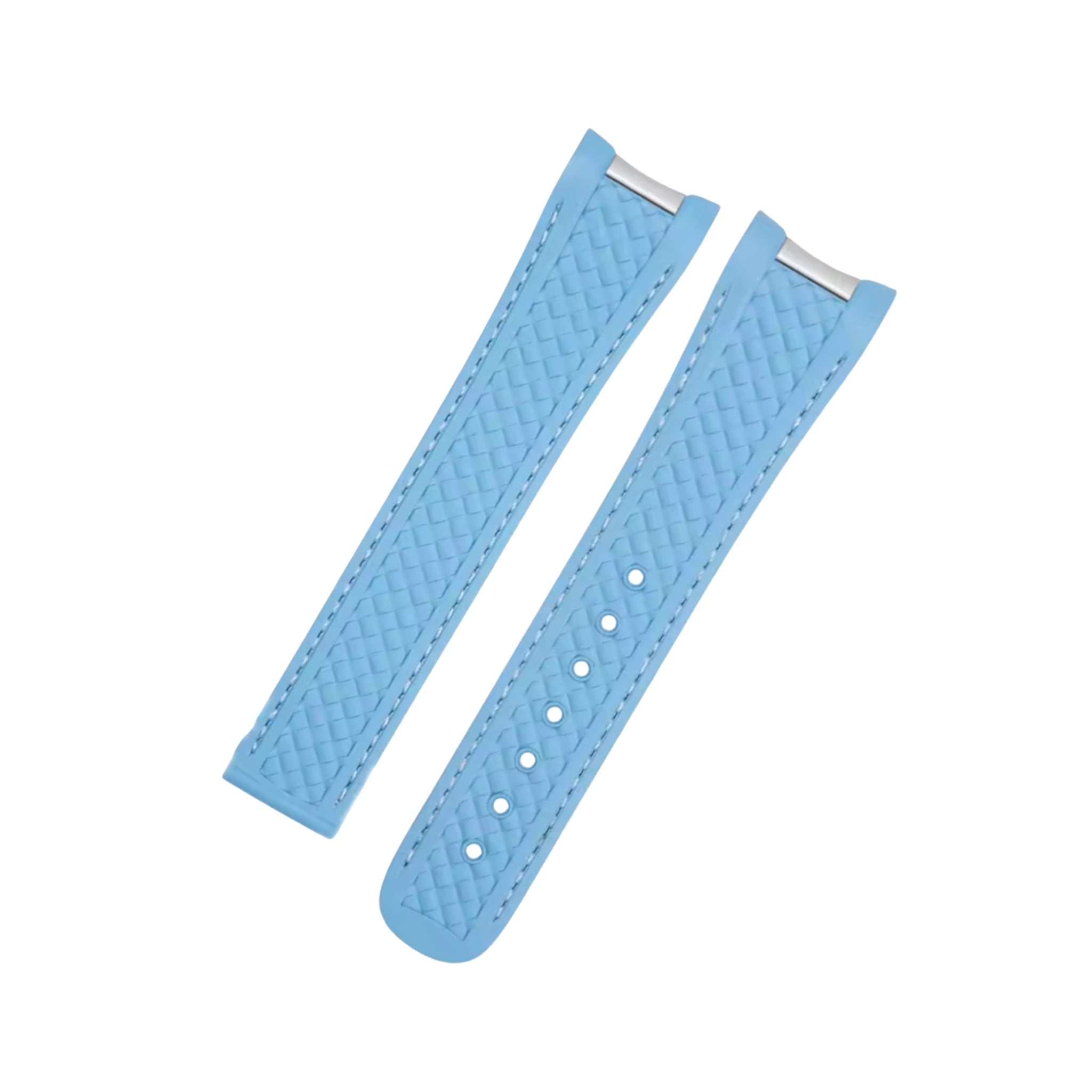 Rubber Strap - For Omega Seamaster Aqua Terra 300 / 150m - Light Blue - Helvetus