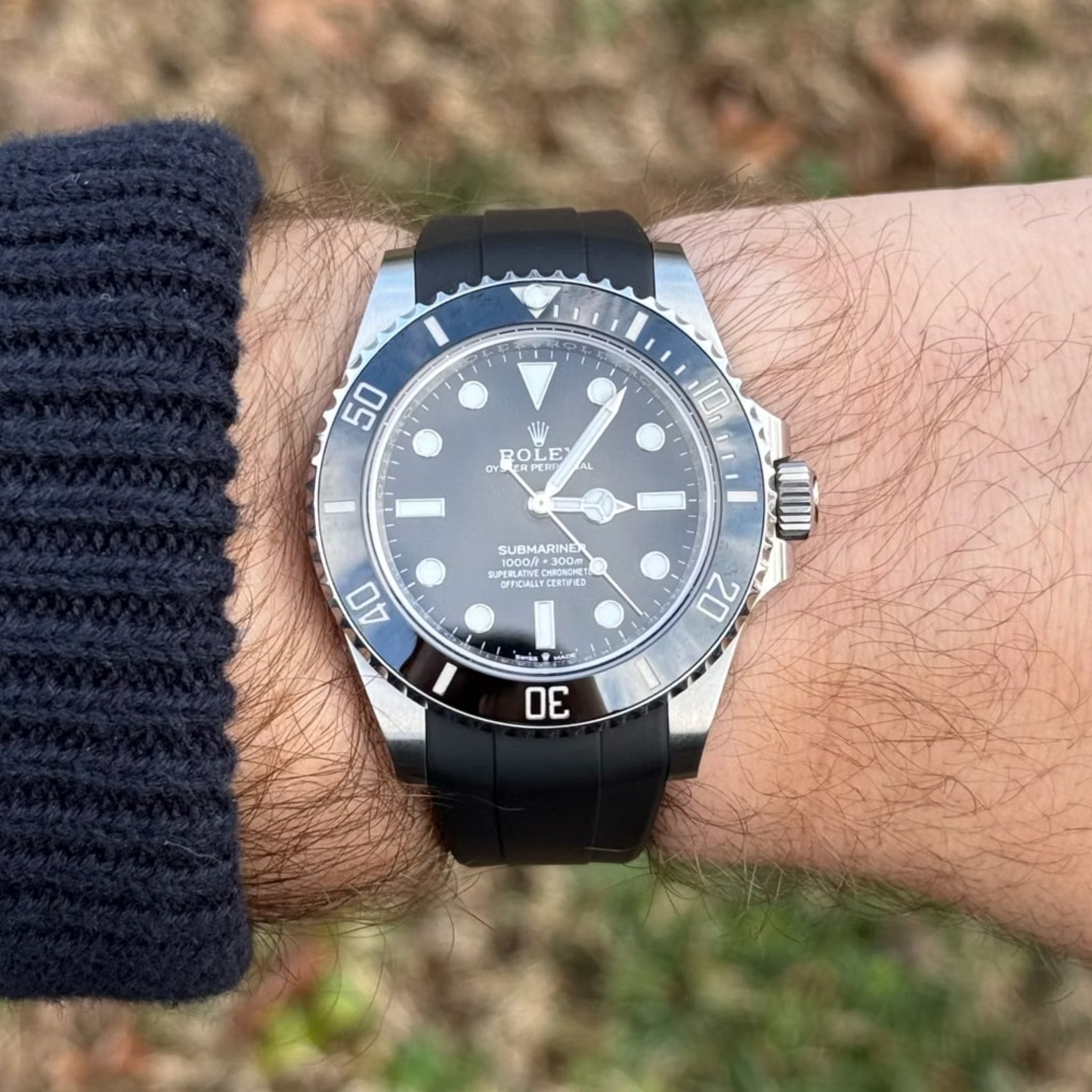 Rubber Strap - For Rolex Submariner - Black - Helvetus